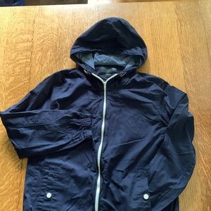 Craft and flow mens lightweight hooded jacket. Navy. Size small